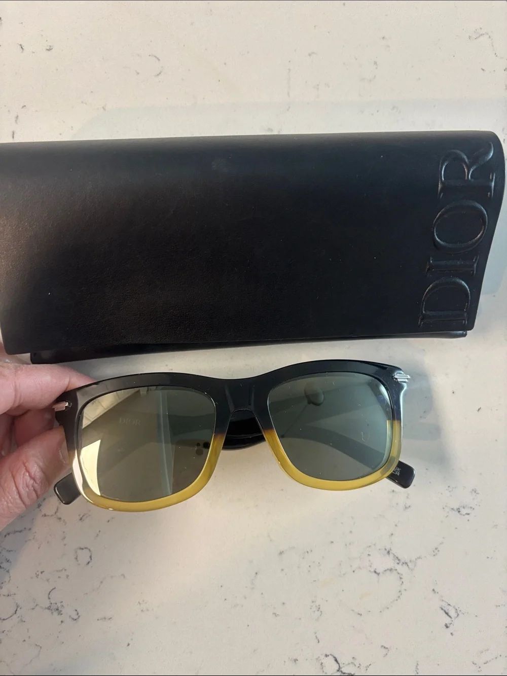 Dior Sunglasses - Black and Yellow like new condition